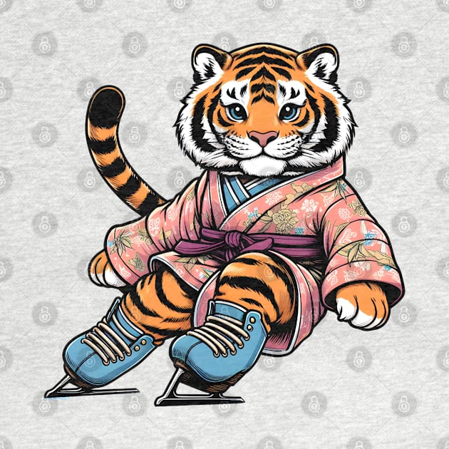 Ice skating Bengal tiger by Japanese Fever